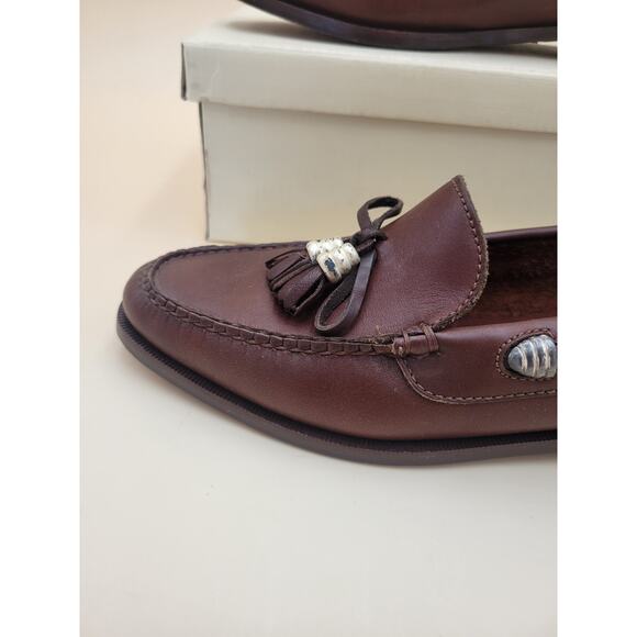 Cole HAAN Country Brown Anissa Tassel SlipOn Loafer Sz 8 N Leather Brazil Vtg main image 4